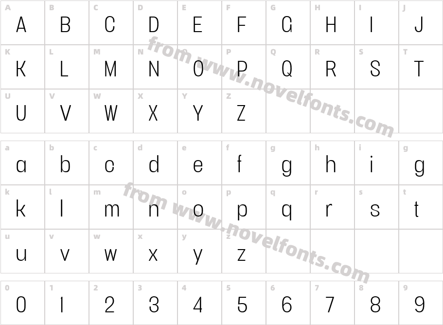 Vacer Sans Personal LightCharacter Map