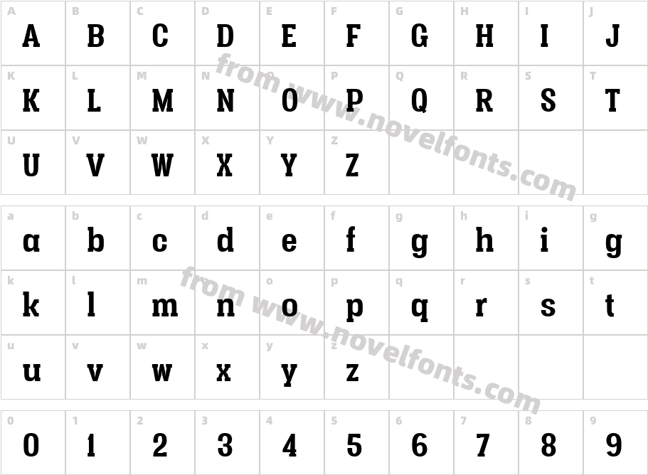 Vacer Serif Personal BoldCharacter Map