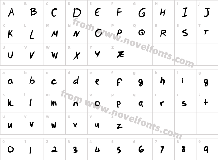 Val's Handwriting is Pretty MesCharacter Map