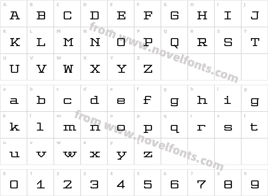 Valgal BoldCharacter Map