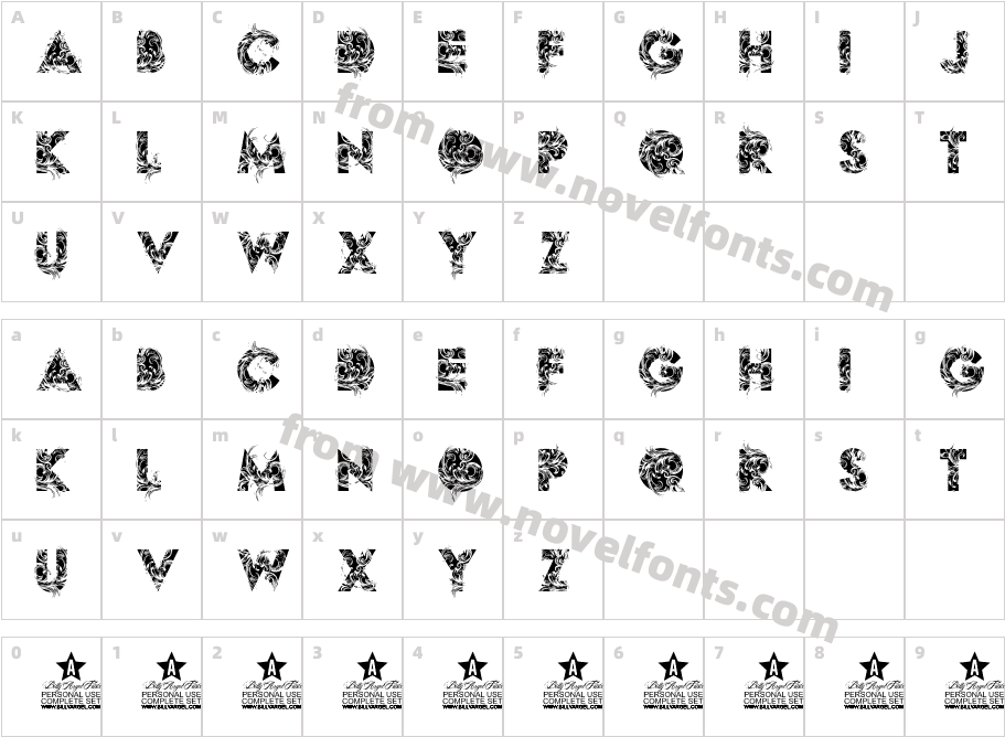 BOTANIC PERSONAL USE BoldCharacter Map