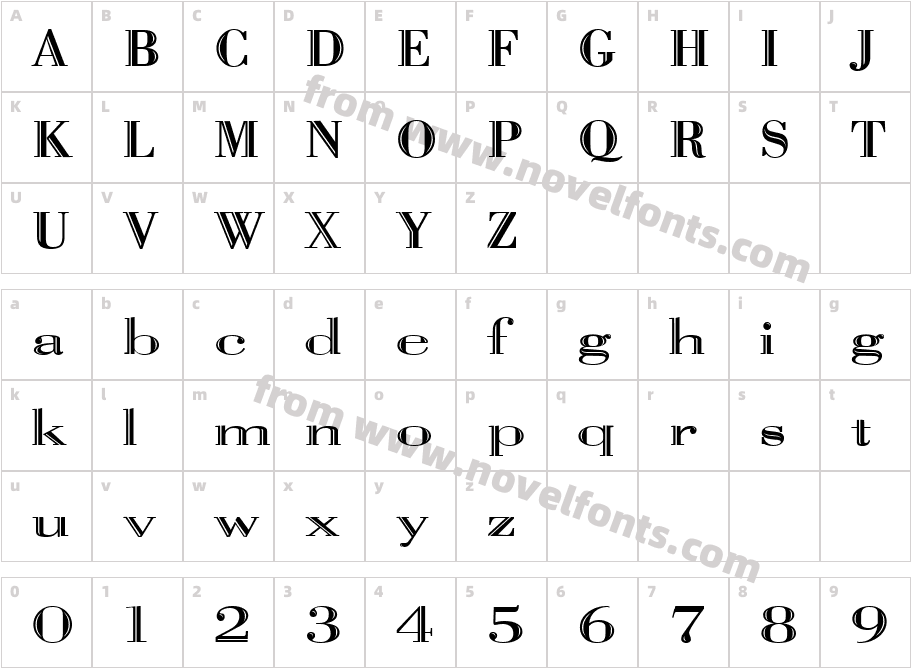 Vangard Open RegularCharacter Map