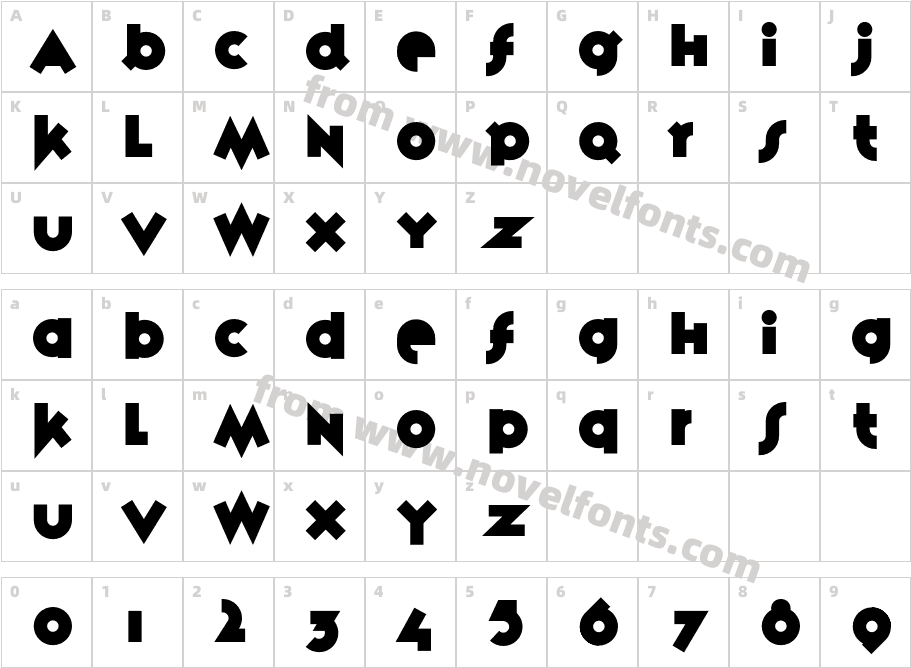 VariexBoldCharacter Map