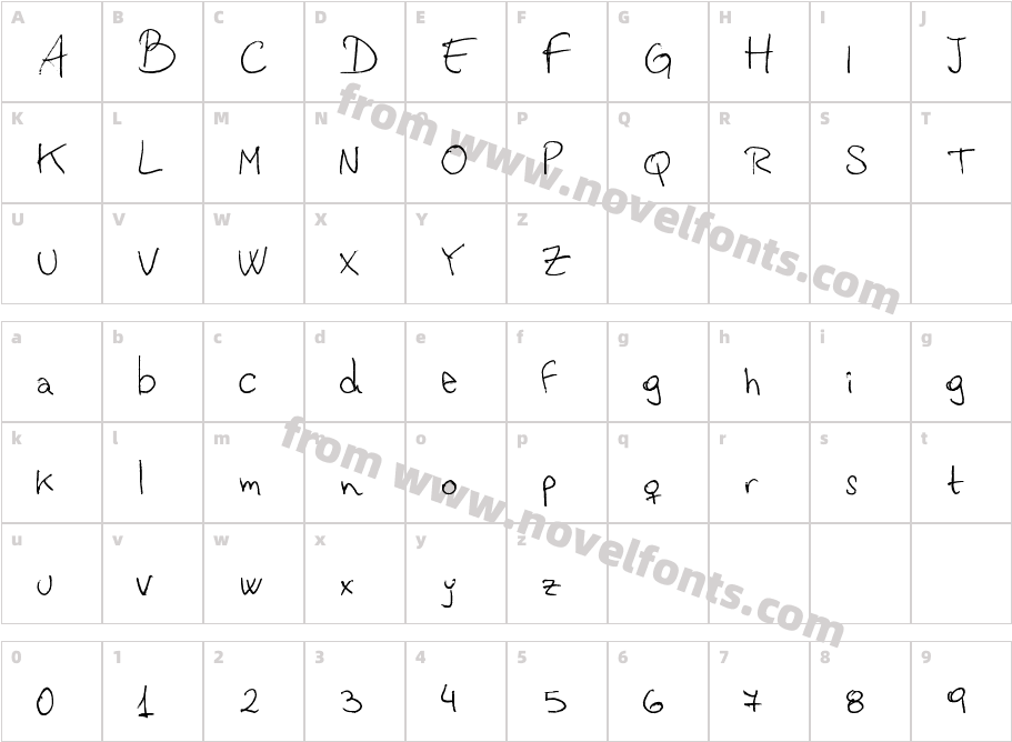 Vastorga LetterCharacter Map