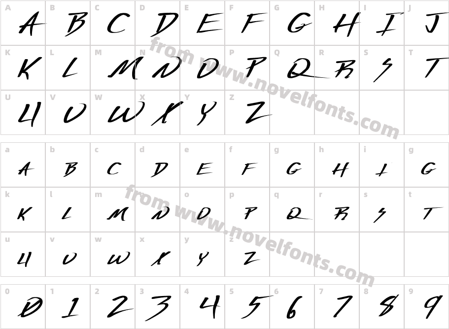 Vecker Wd BoldCharacter Map