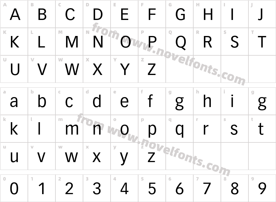 VectoraLH-RomanCharacter Map