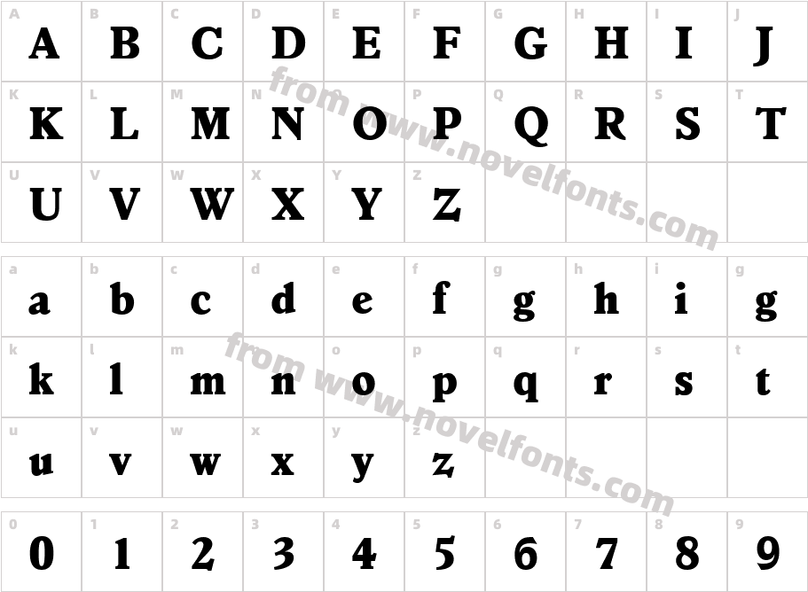 VeroneseExtraBoldCharacter Map