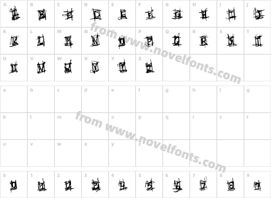 Very Short FuseCharacter Map