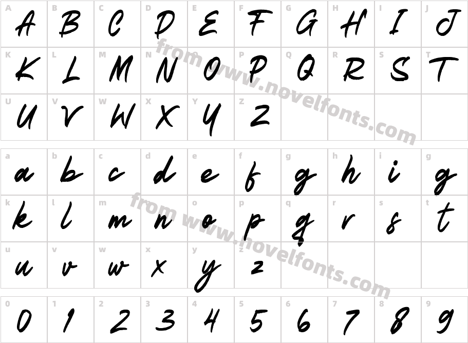 BREAKSONG ROUGHCharacter Map