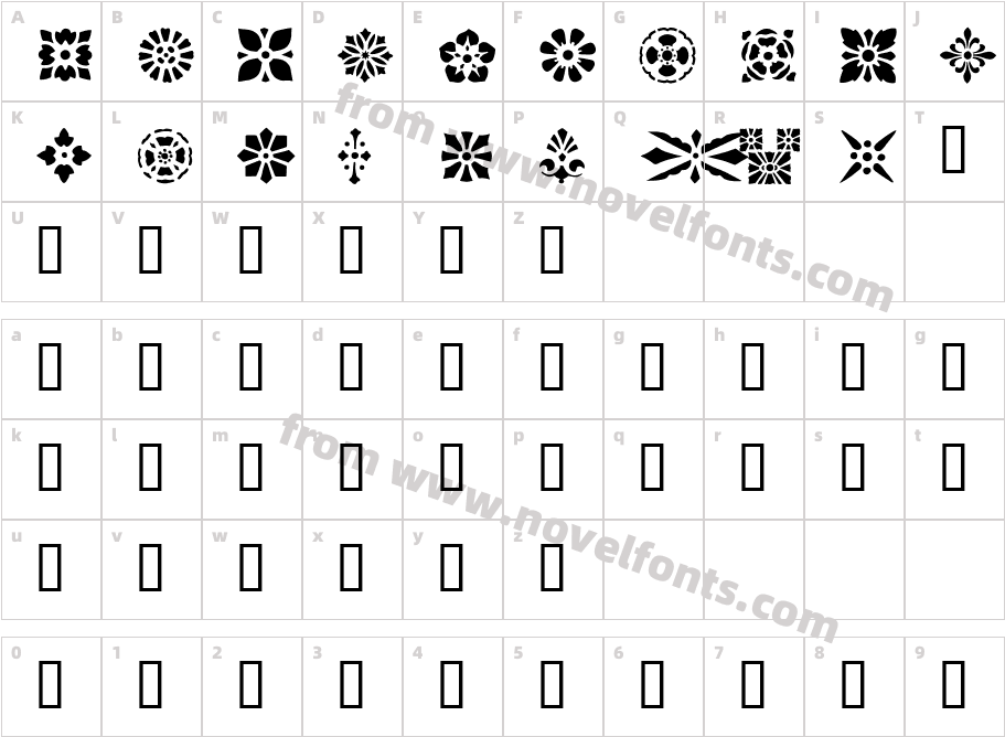 Victorian Designs OneCharacter Map