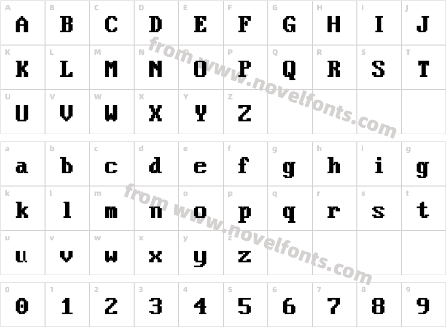 VideoTerminalScreen-Normal BoldCharacter Map