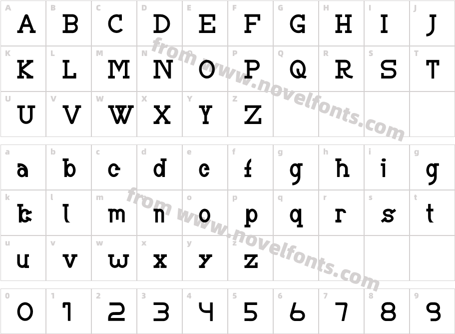 BRIANWORTHRegularCharacter Map