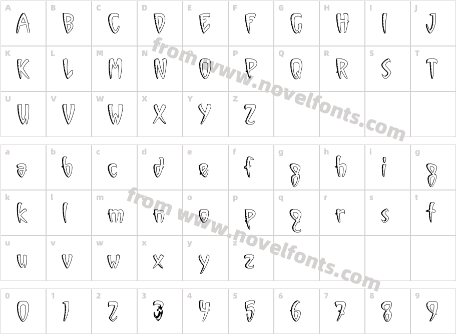 VinylSawthOut ITCCharacter Map