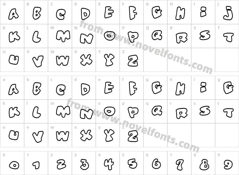 Vitamin outlinedCharacter Map