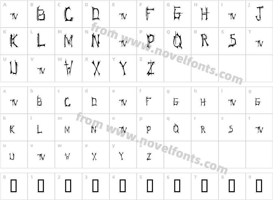 BT Speartooth TRIAL VERSIONCharacter Map