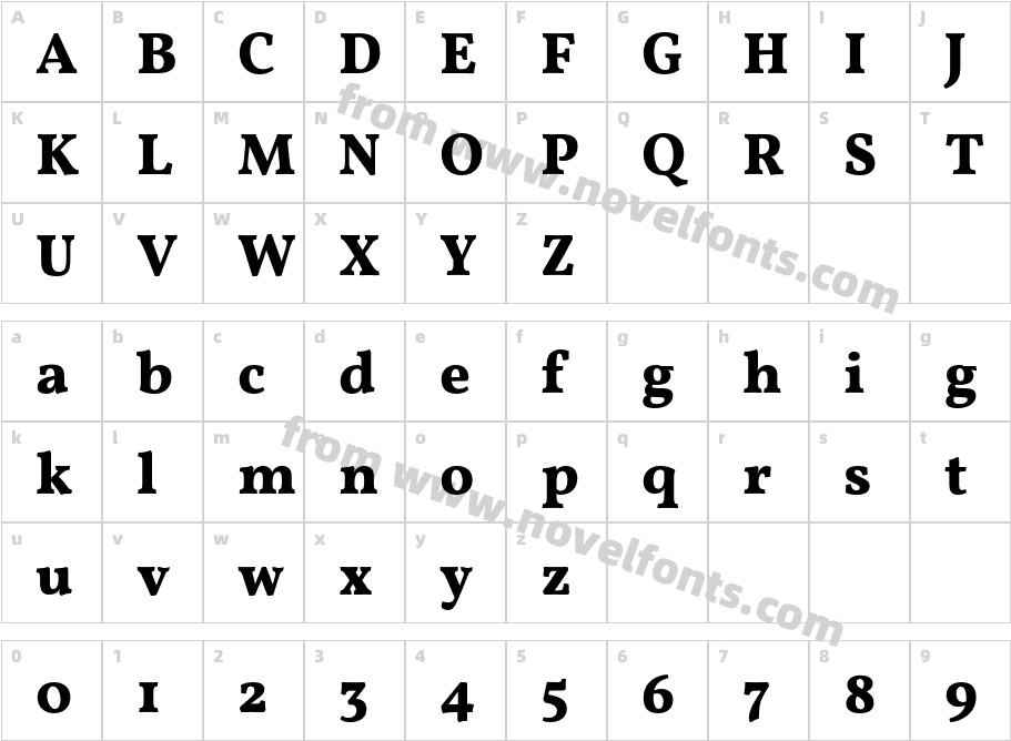 Vollkorn ExtraBoldCharacter Map