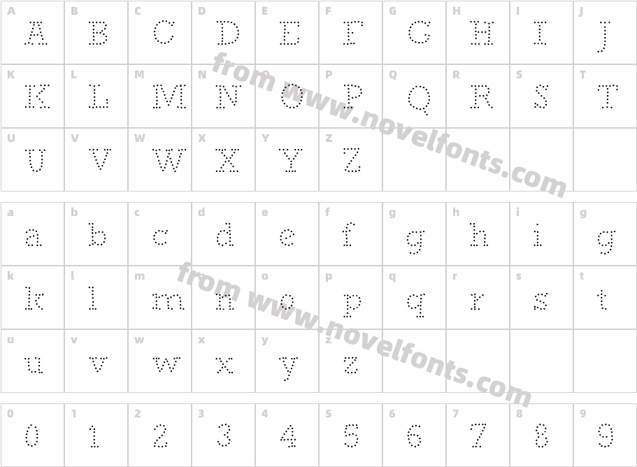 BUNKER DOTCharacter Map