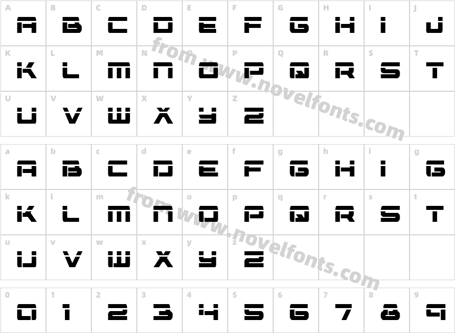 Vorpal CondensedCharacter Map