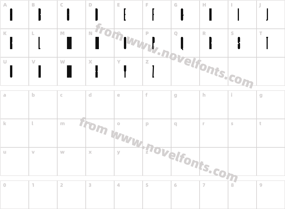 BUROKKU TRIAL BoldCharacter Map