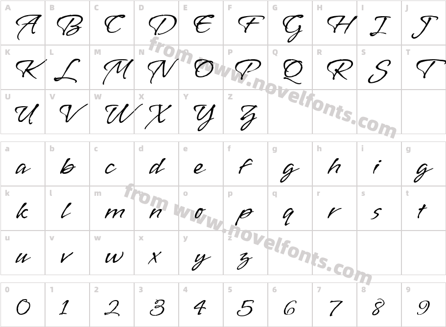 Vujahday ScriptCharacter Map