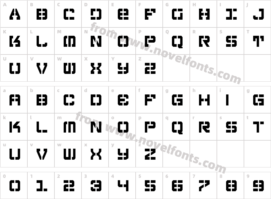 Vyper CondensedCharacter Map