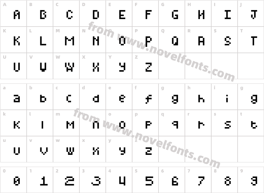 BWMonoCharacter Map