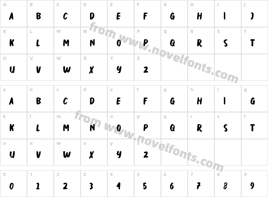 WARNAI REGULARCharacter Map