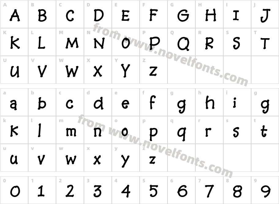 Baa Book Hmk BoldCharacter Map