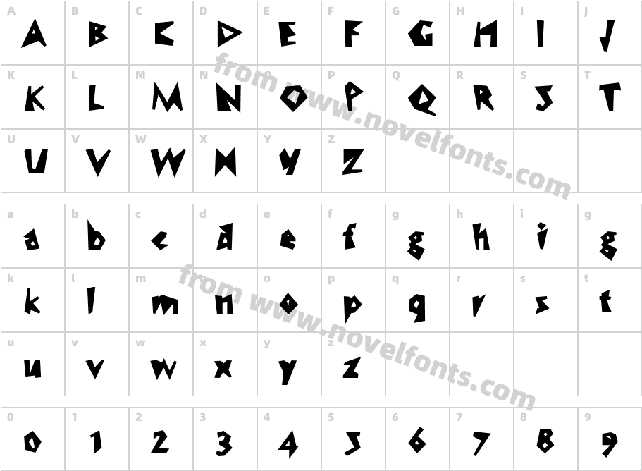 WC Speed Bta BoldCharacter Map