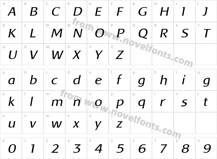 Baar Metanoia ItalicCharacter Map