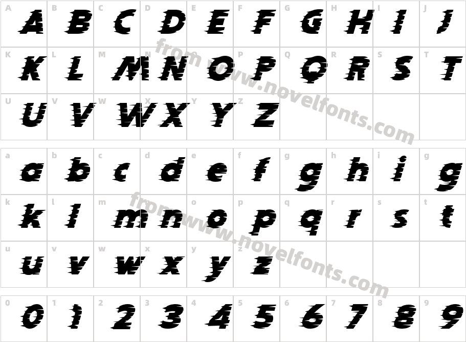 WIND CREEK ItalicCharacter Map