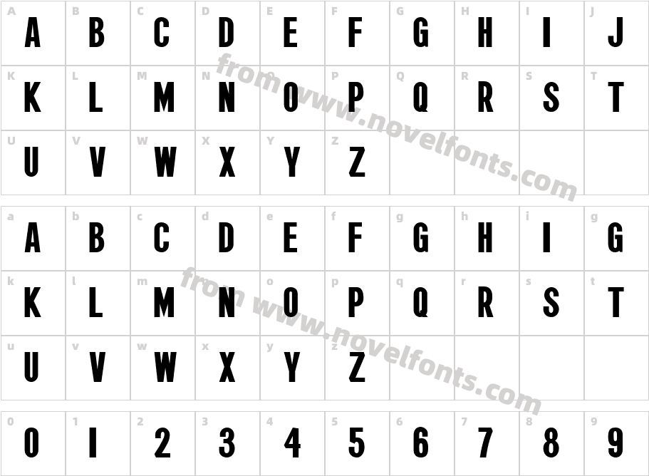 Wagner Zip-Change CondensedCharacter Map