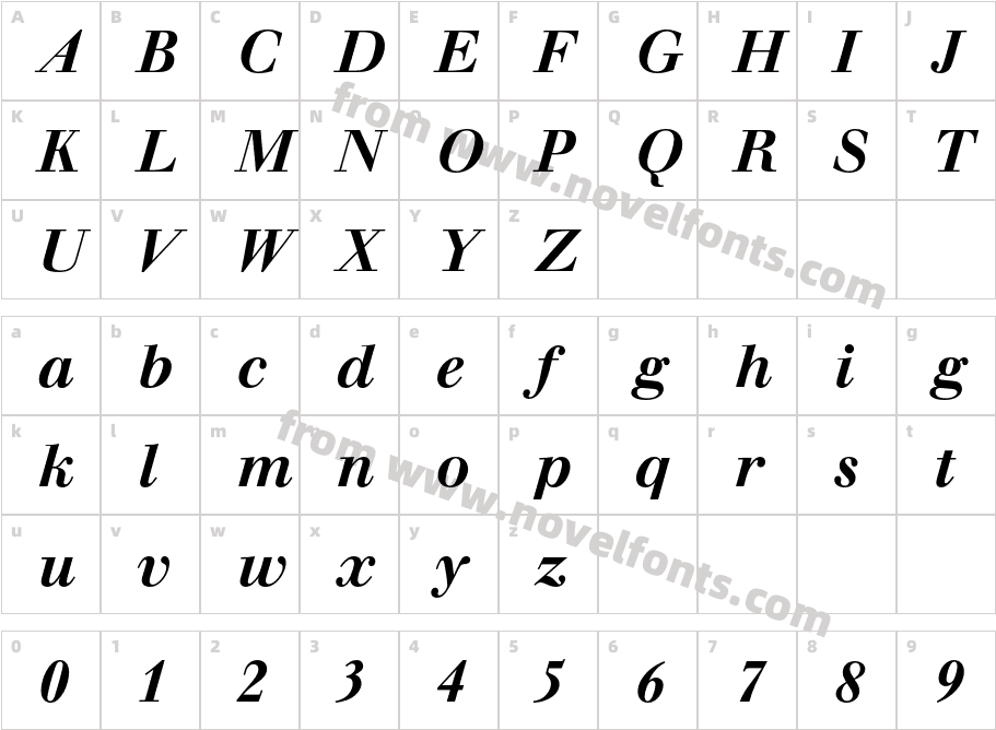 WalbaumBook-MediumItalicCharacter Map