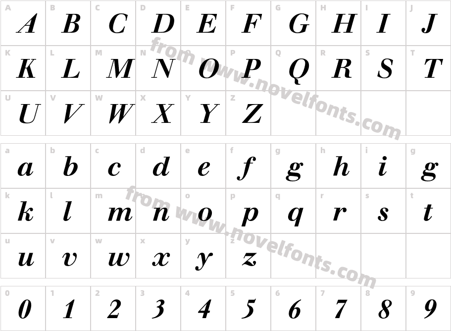 Walbaum BuchBQ Medium ItalicCharacter Map