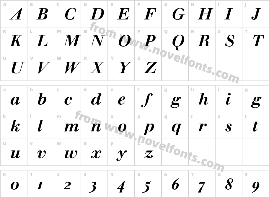 Walbaum Buch ExpBQ Medium Italic OsFCharacter Map