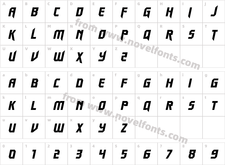 Walk The Moon Condensed ItalicCharacter Map