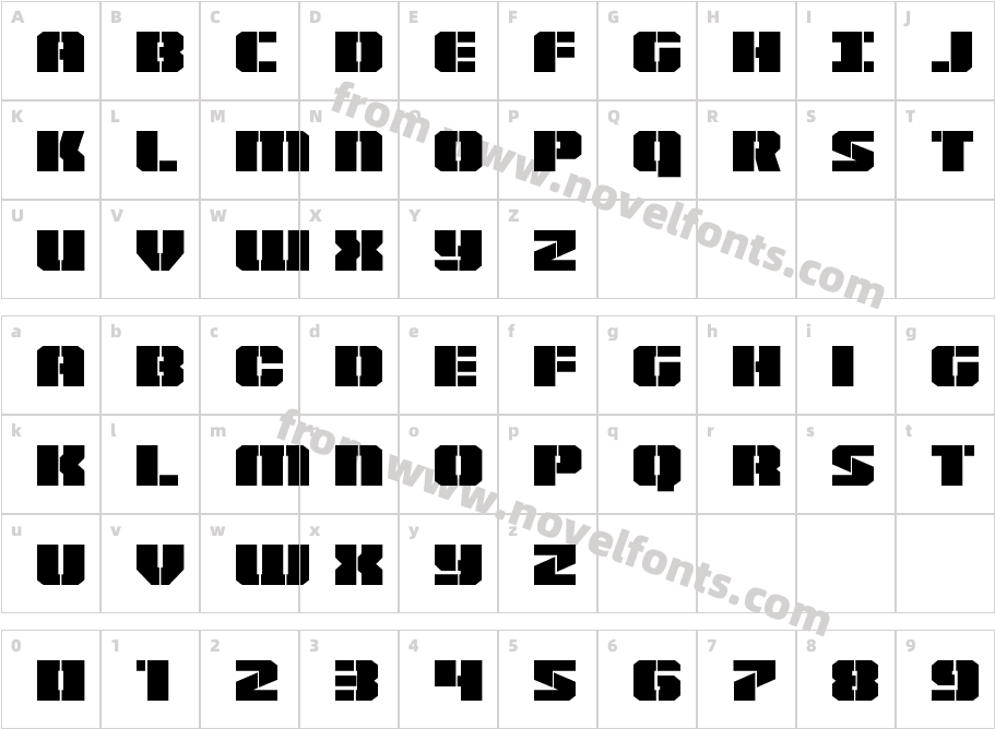 Warp Thruster ExpandedCharacter Map