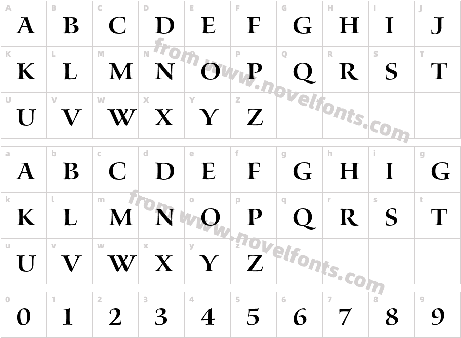 Waters Titling Pro LightCharacter Map