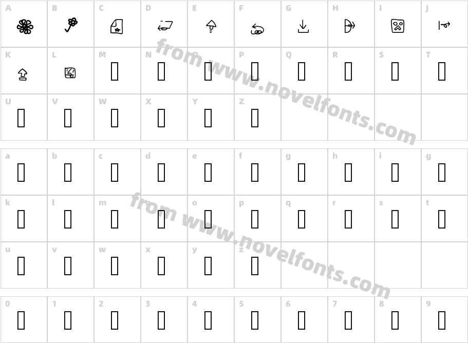 Weird Machintosh Symbols RegularCharacter Map