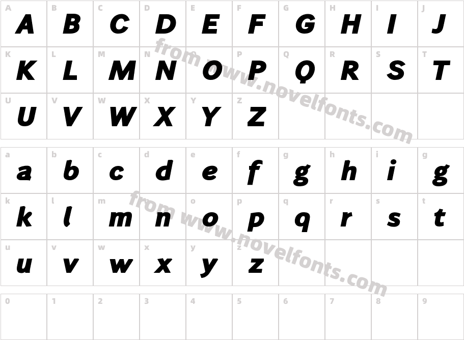 Wendelin Fett KursivCharacter Map