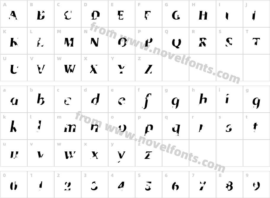 Werewolf SF Bold ItalicCharacter Map