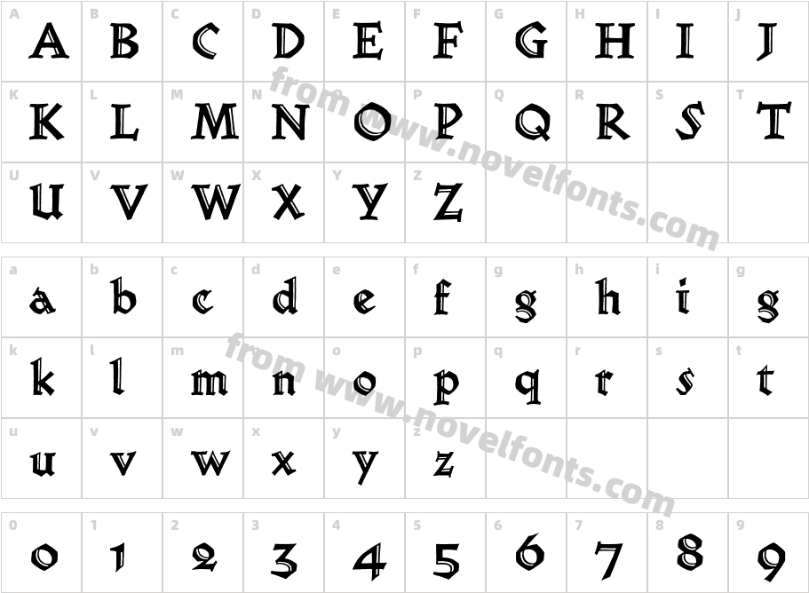 Werkstatt Engraved ITC StdCharacter Map