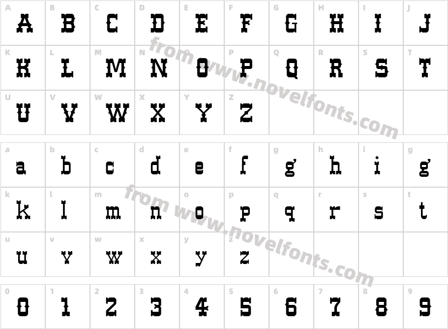 Western NormalCharacter Map