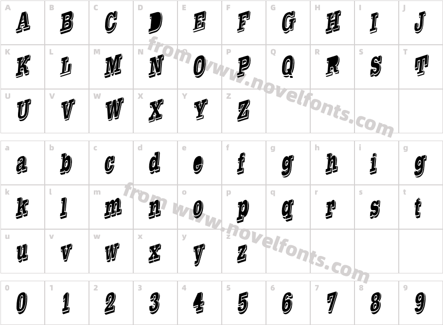 WesternSlant RegularCharacter Map