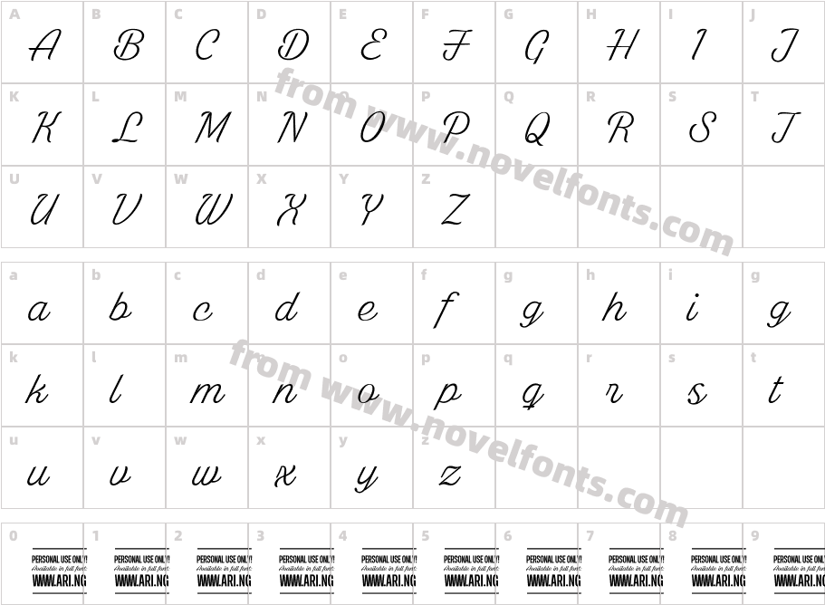 White Larch PERSONAL USE ONLYCharacter Map