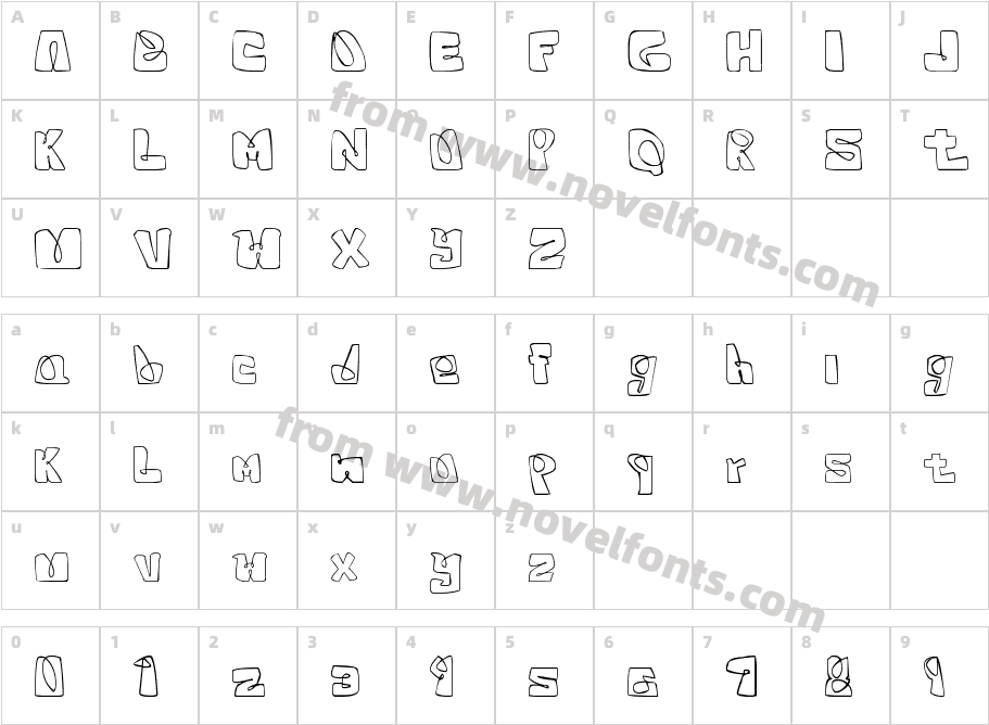 White SquaredCharacter Map