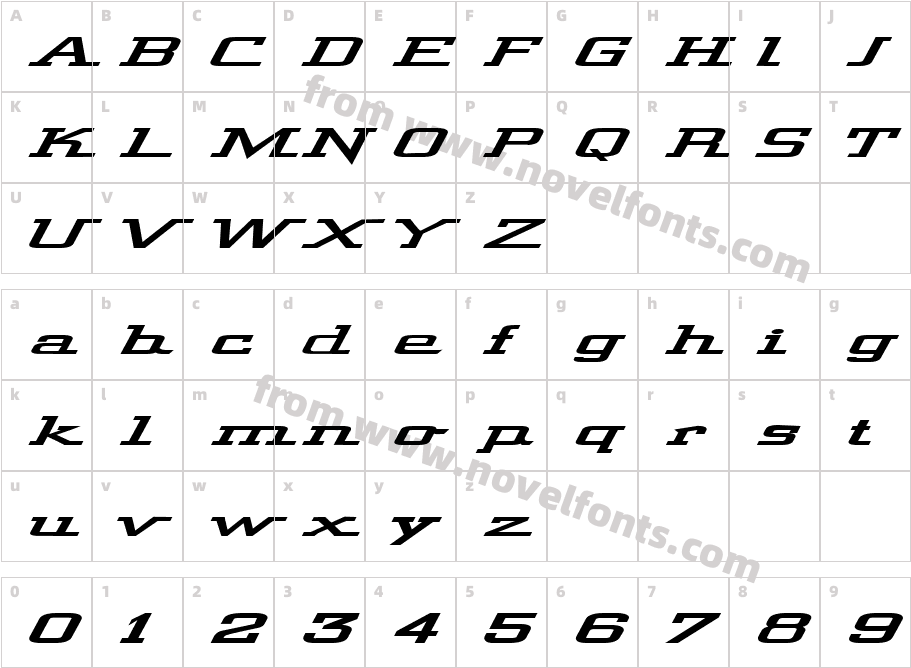 Wide GlideCharacter Map