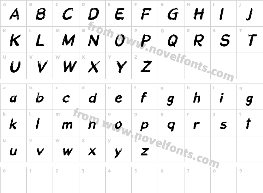 Wild Black ItalicCharacter Map