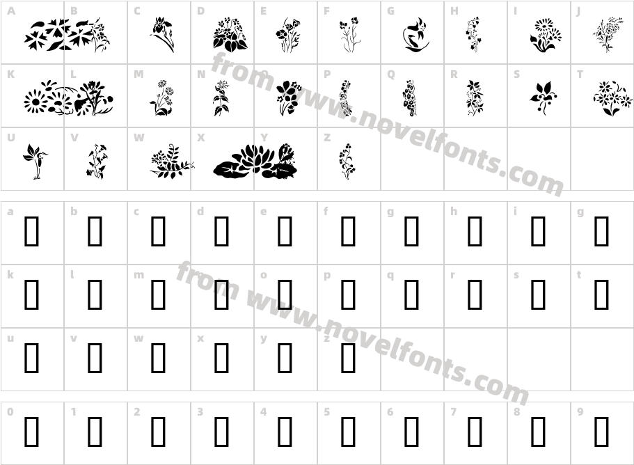 Wildflowers2Character Map