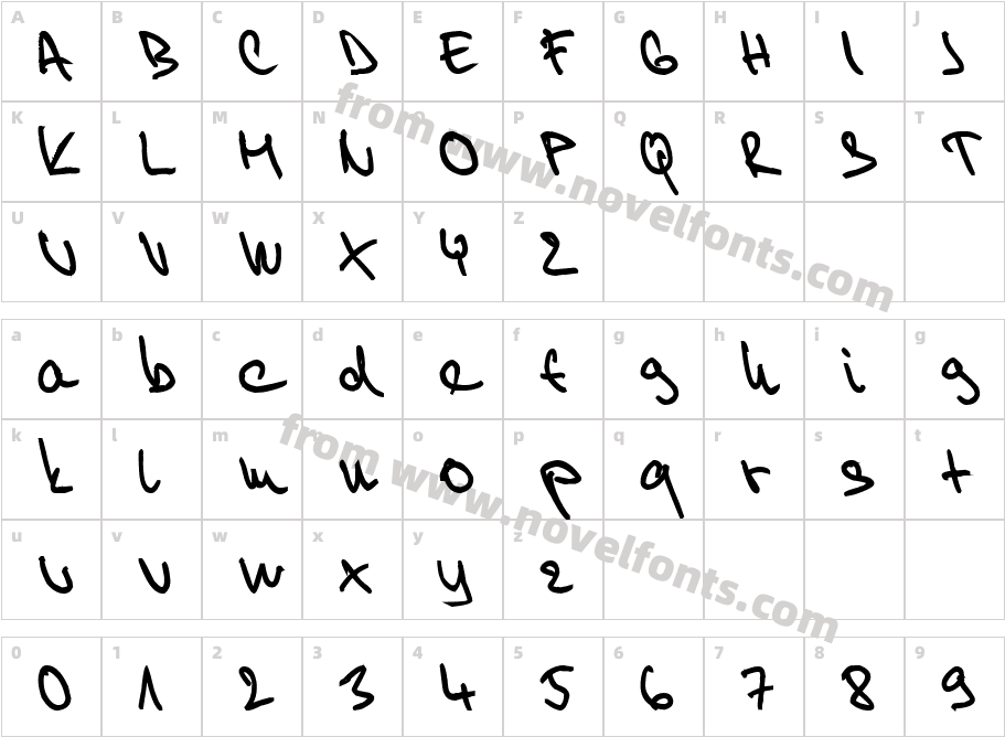 Willy 2Character Map